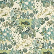 Mulberry Glendale Teal/Leaf Fabric