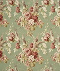 Mulberry Vintage Floral Coral/Sage Fabric
