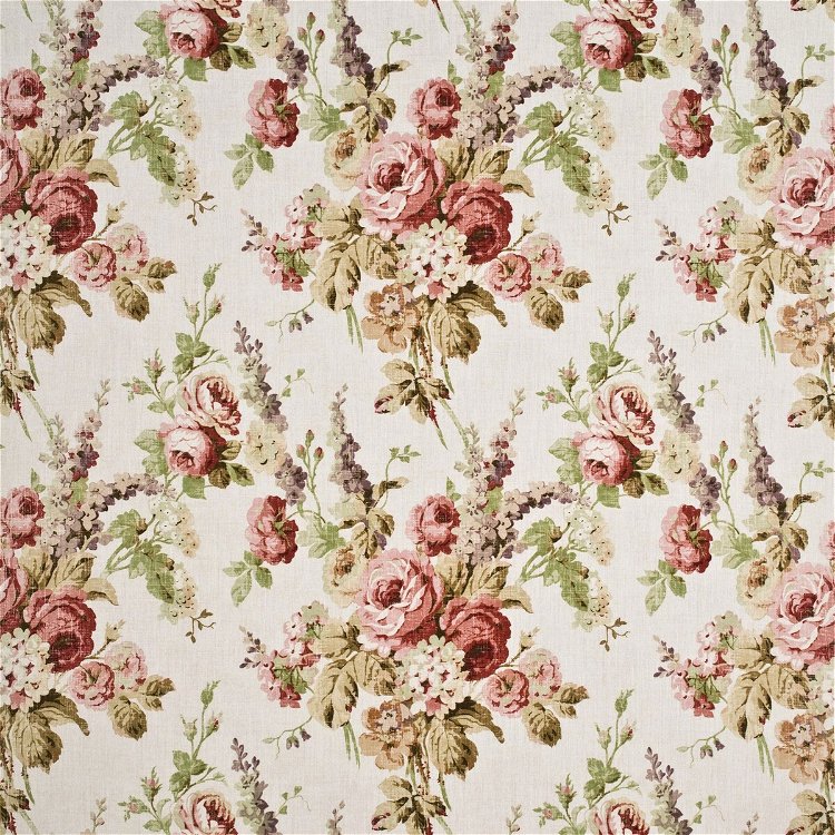 Mulberry Vintage Floral Pink/Green/Stone Fabric