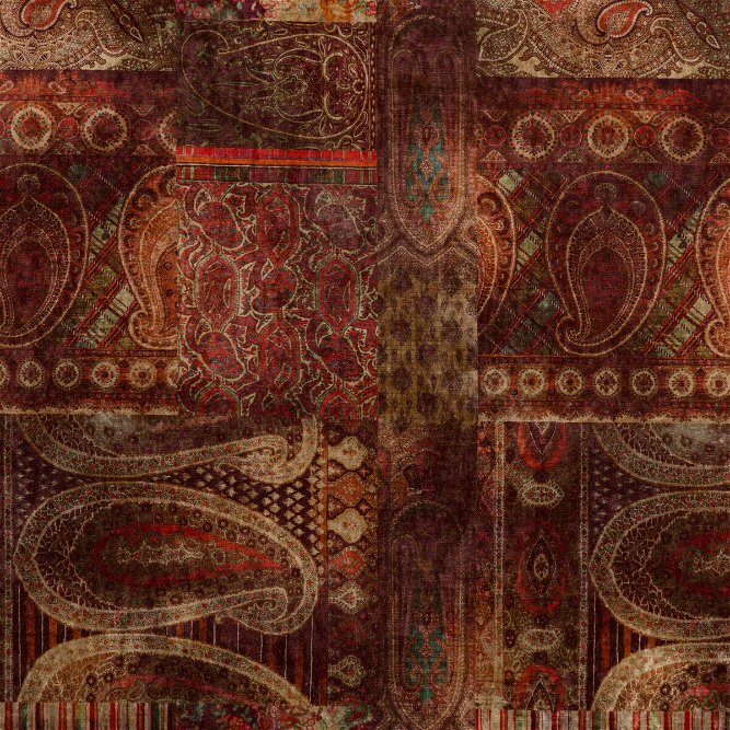 Mulberry Lomond Velvet Red/Plum Fabric