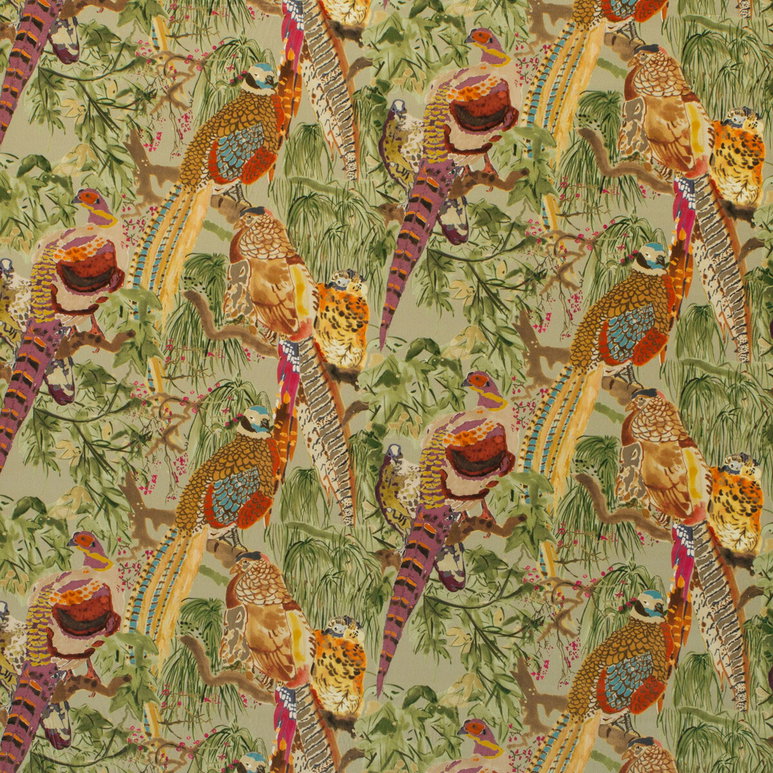Mulberry Game Birds Velvet Fig/Multi Fabric