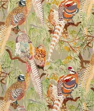 Mulberry Game Birds Velvet Stone/Multi Fabric