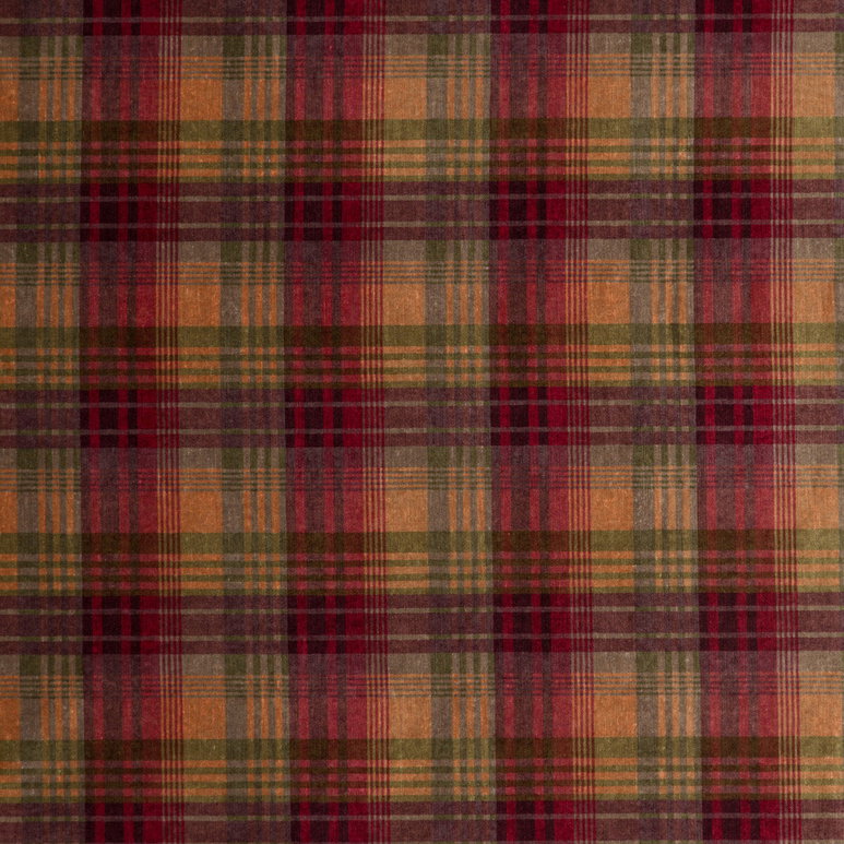 Mulberry Velvet Ancient Tartan Plum Fabric