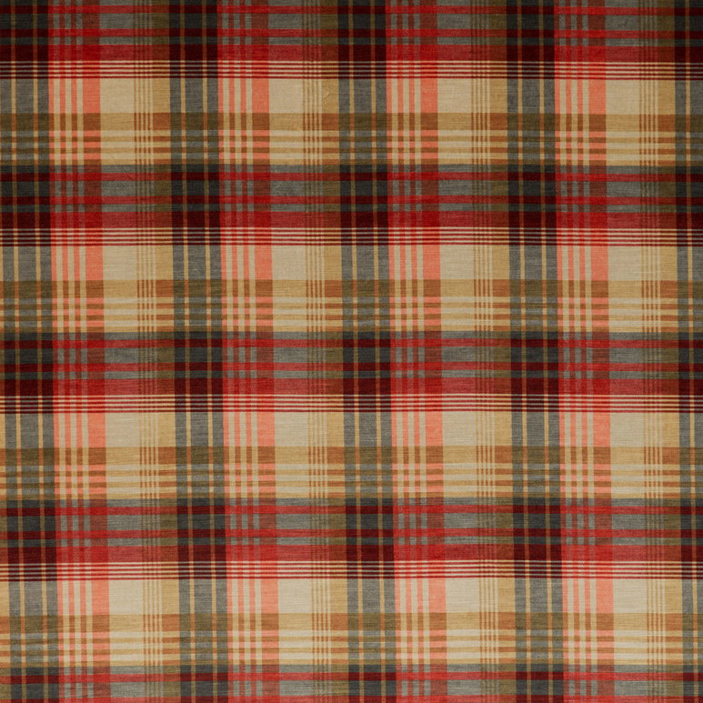 Mulberry Velvet Ancient Tartan Spice Fabric