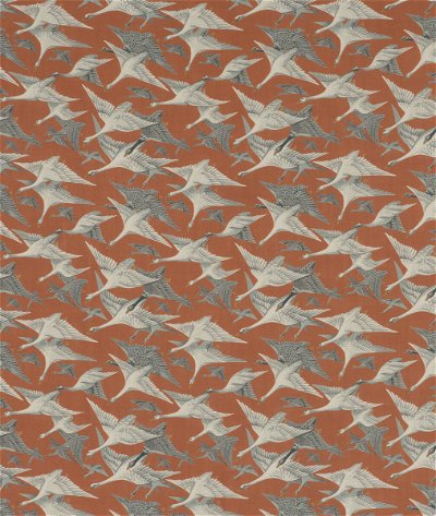 Mulberry Wild Geese Linen Spice Fabric