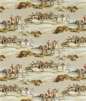 Mulberry Morning Gallop Linen Grey/Sand Fabric