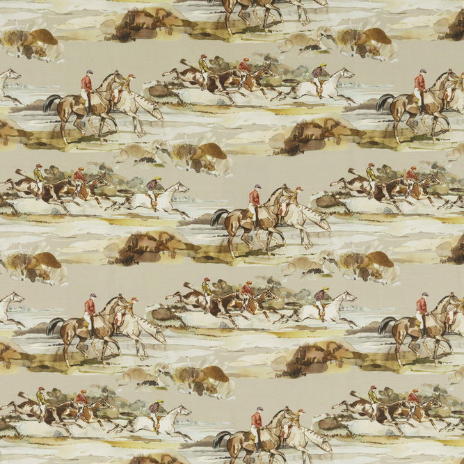 Mulberry Morning Gallop Linen Grey/Sand Fabric