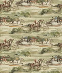 Mulberry Morning Gallop Linen Antique Fabric