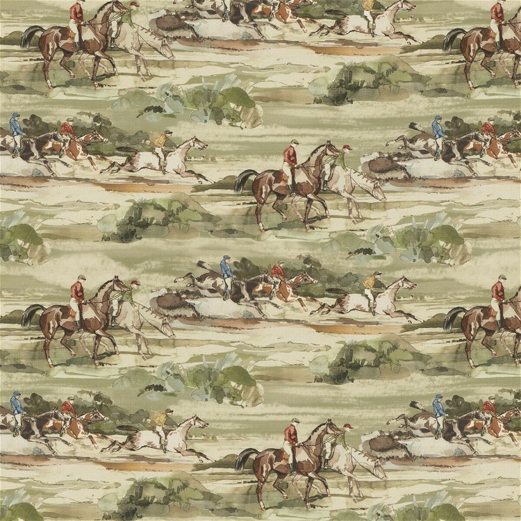 Mulberry Morning Gallop Linen Antique Fabric