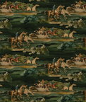 Mulberry Morning Gallop Velvet Teal Fabric