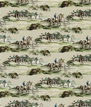 Mulberry Morning Gallop Velvet Racing Green Fabric