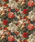 Mulberry Floral Pompadour Spice Fabric