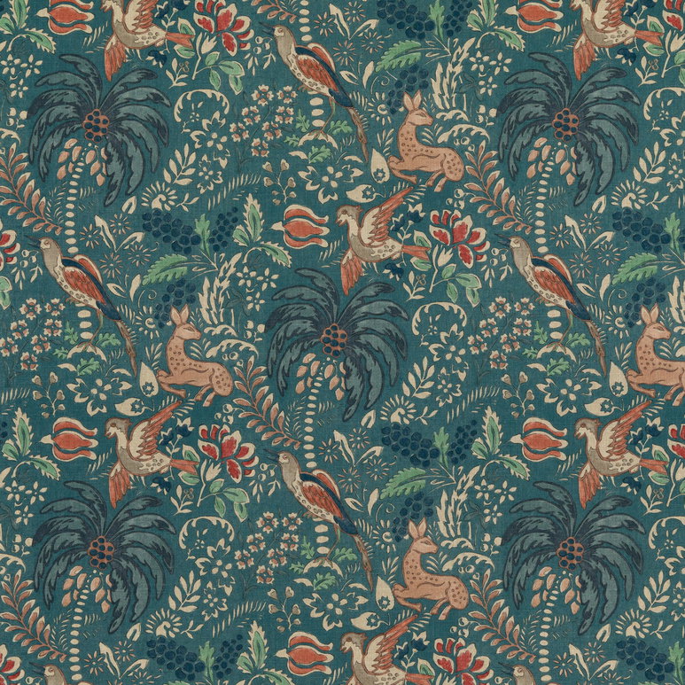 Mulberry Fantasia Teal Fabric