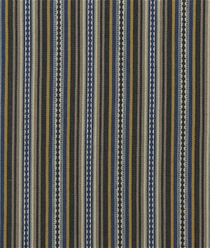 Mulberry Dalton Stripe Indigo/Ochre Fabric
