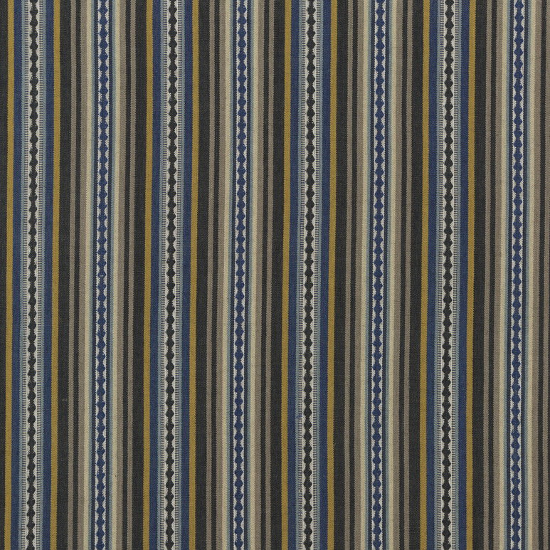 Mulberry Dalton Stripe Indigo/Ochre Fabric
