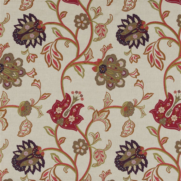 Mulberry Floral Fantasy Red/Plum Fabric
