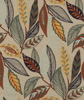 Mulberry Forest Leaves Indigo/Teal Fabric