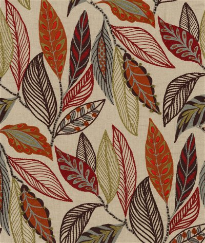 Mulberry Forest Leaves Red/Plum Fabric