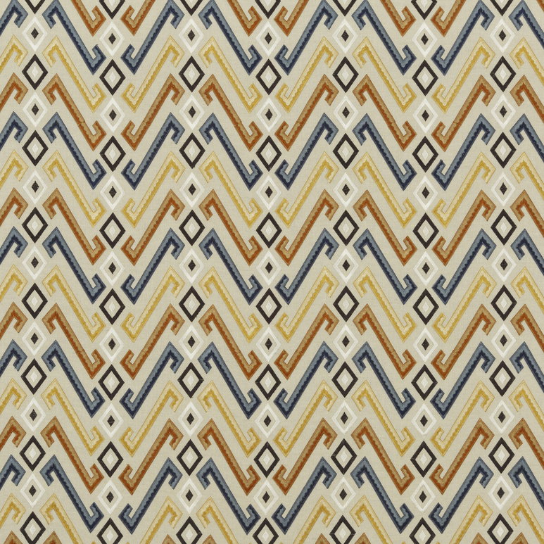 Mulberry Jazz Indigo/Spice Fabric