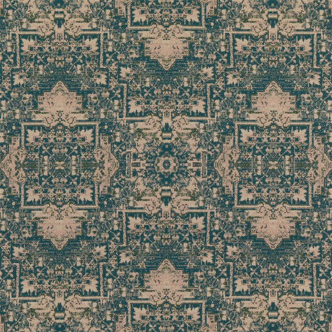 Mulberry Faded Tapestry Teal Fabric