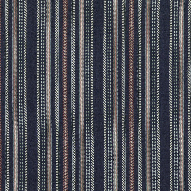 Mulberry Racing Stripe Indigo Fabric