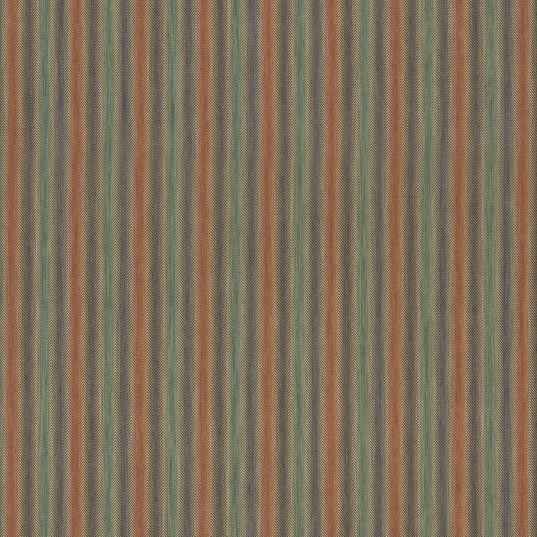 Mulberry Shepton Stripe Teal/Spice Fabric