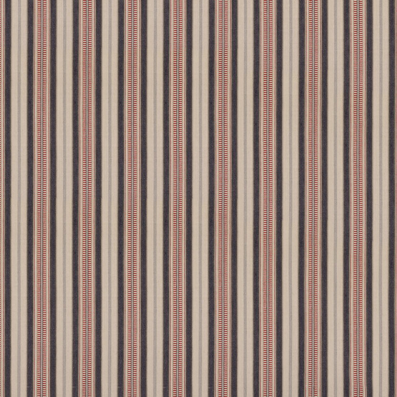 Mulberry Shelter Stripe Indigo/Red Fabric