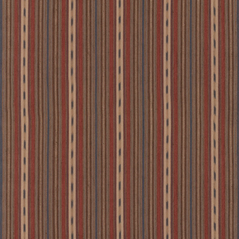 Mulberry Stony Stripe Rust/Blue Fabric
