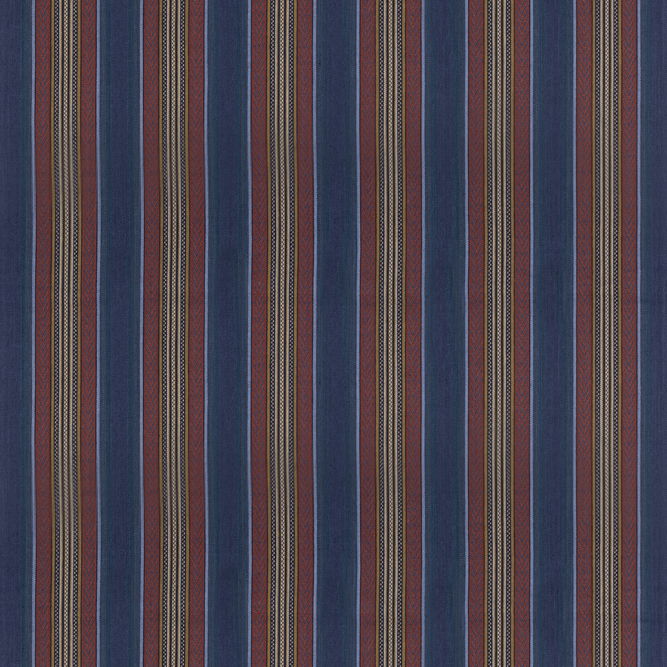 Mulberry Westerly Stripe Indigo/Red Fabric