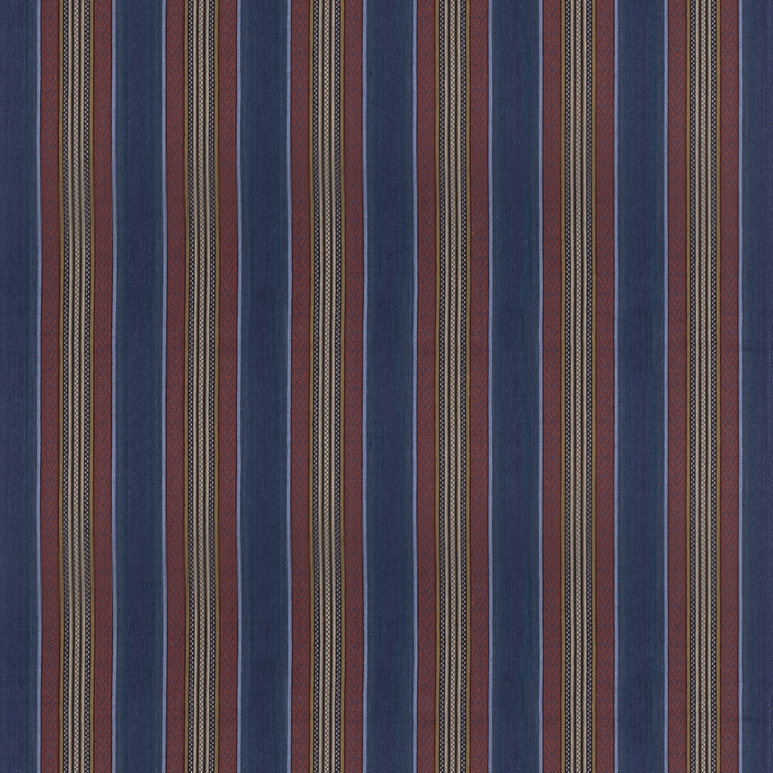 Mulberry Westerly Stripe Indigo/Red Fabric