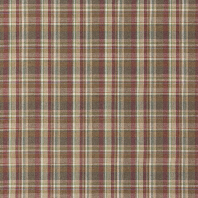 Mulberry Lindisfarne Plaid Red/Gold Fabric