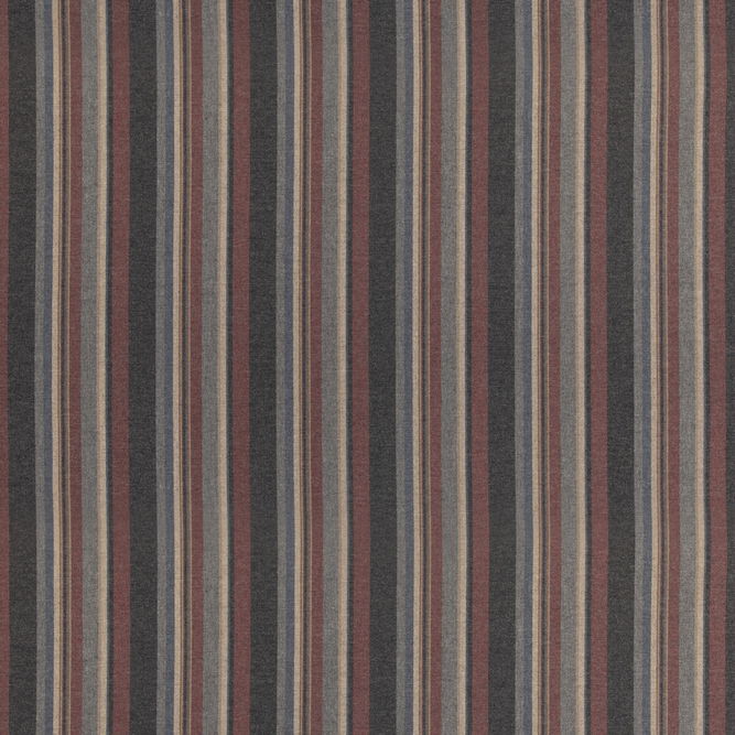 Mulberry Lindisfarne Stripe Charcoal/Red Fabric