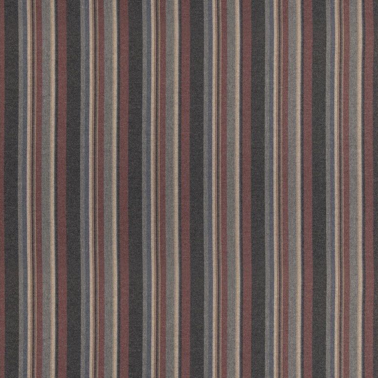 Mulberry Lindisfarne Stripe Charcoal/Red Fabric