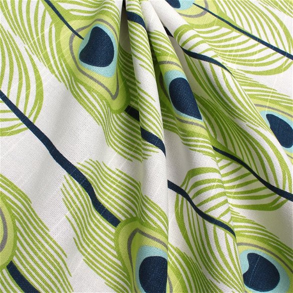 Premier Prints Feathers Canal Slub Fabric | OnlineFabricStore