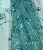 Teal Sequin Embroidered Organza Fabric