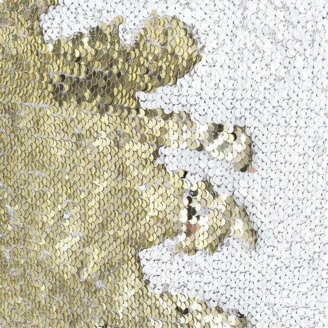 White/Gold Reversible Sequin Fabric