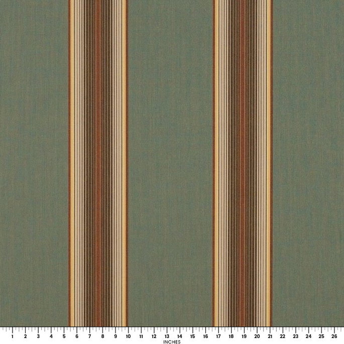 Sunbrella Awning / Marine 46" Forest Vintage Bar Stripe Fabric image 2 of 2