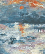 Seabrook Designs Nautical Sunset Denim & Burnt Orange Wallpaper