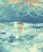 Seabrook Designs Nautical Sunset Navy & Turquoise Wallpaper