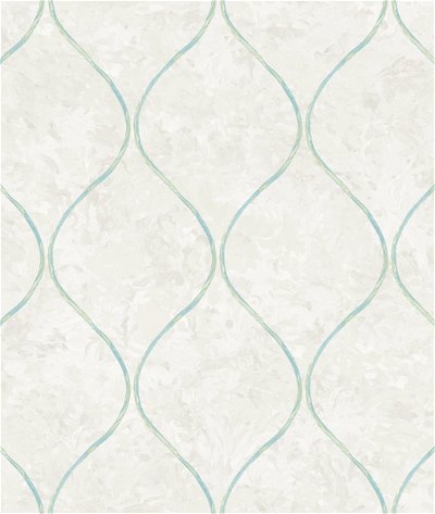 Seabrook Designs Ogee Gray & Aqua Wallpaper