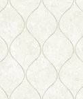 Seabrook Designs Ogee Off-White & Metallic Gold Wallpaper
