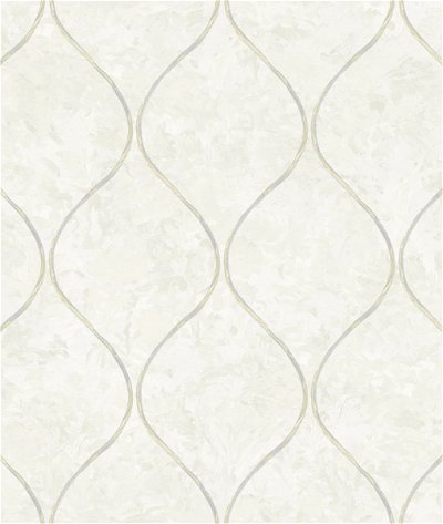 Seabrook Designs Ogee Off-White & Metallic Gold Wallpaper