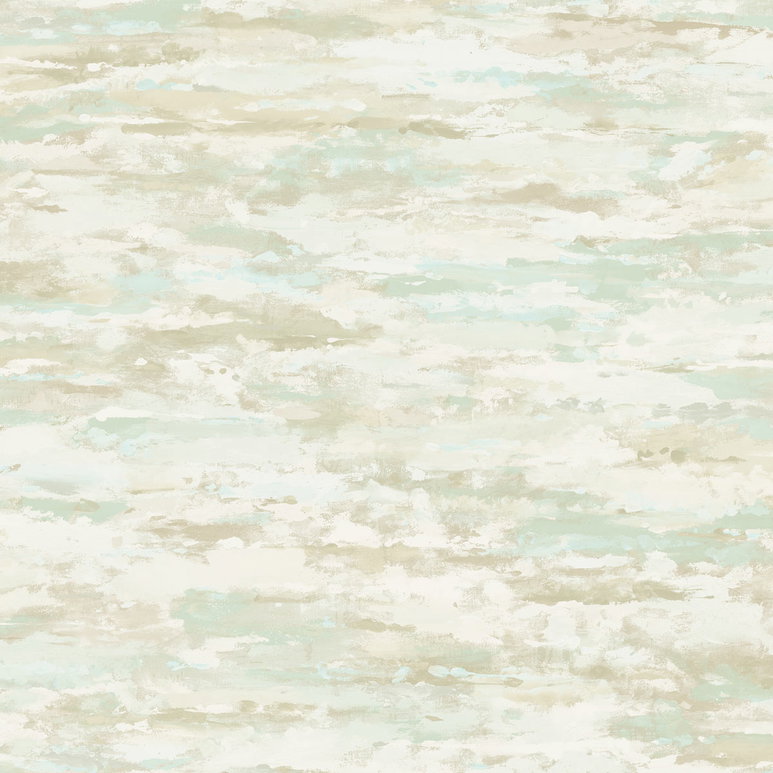Seabrook Designs Brushstrokes Metallic Teal &amp; Greige Wallpaper