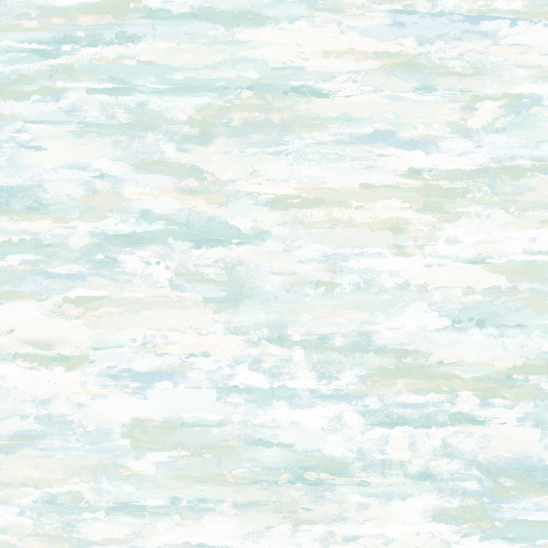 Seabrook Designs Brushstrokes Powder Blue &amp; White Wallpaper