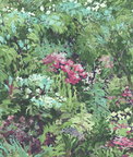 Seabrook Designs Floral Green & Violet Wallpaper