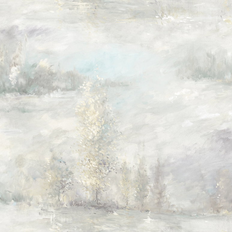 Seabrook Designs Tree Line Metallic Champagne &amp; Purple Haze Wallpaper