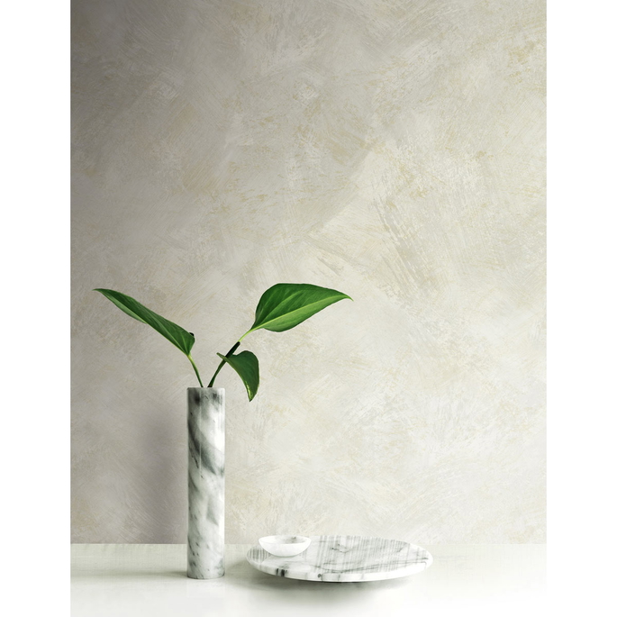 Seabrook Designs Faux Metallic Champagne &amp; White Wallpaper image 2 of 2