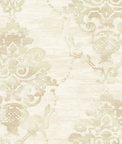 Seabrook Designs Damask Tan Wallpaper