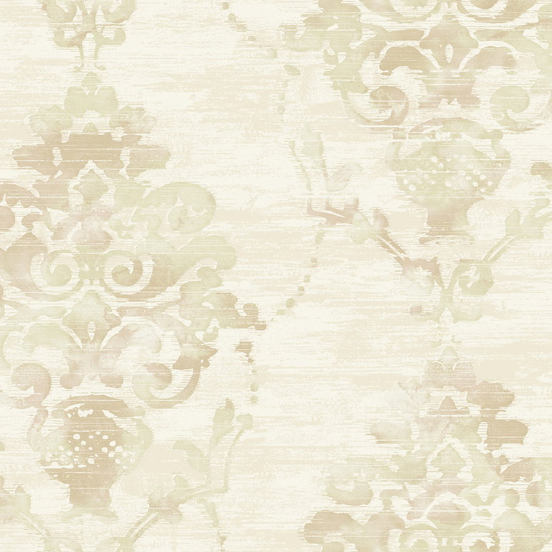 Seabrook Designs Damask Tan Wallpaper