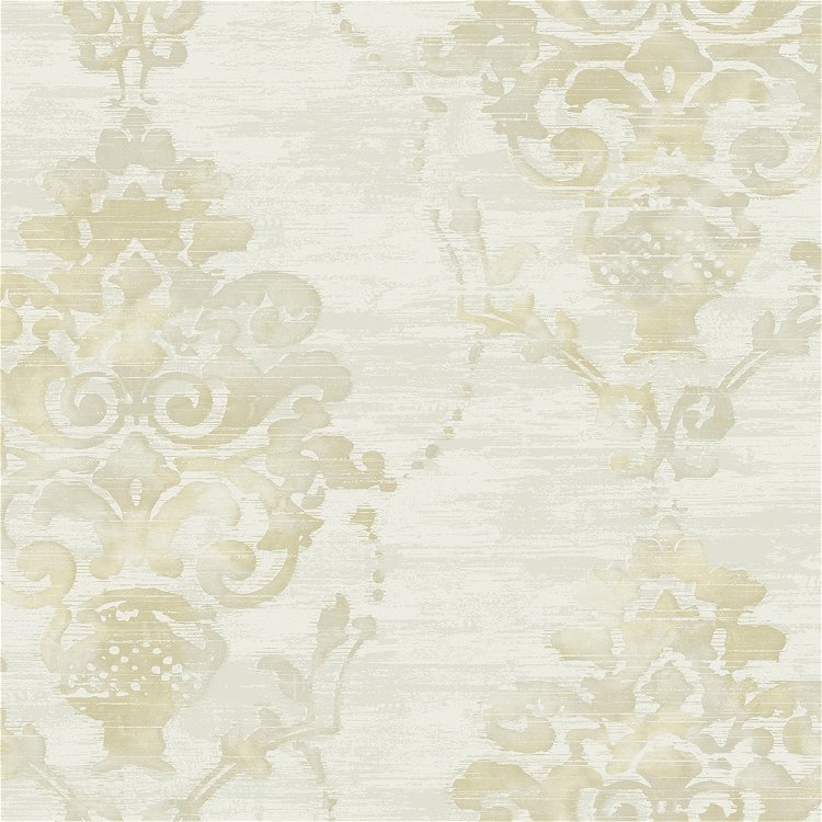 Seabrook Designs Damask Metallic Cream & Tan Wallpaper